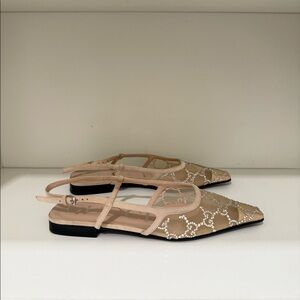 GUCCI GG CRYSTAL MESH SLINGBACK SIZE 35